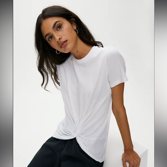 Aritzia the group Babaton knotted front draped tshirt dark grey FINAL PRICE. - Picture 1 of 7